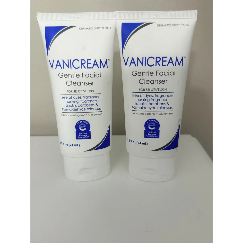 Vanicream Gentle Facial Cleanser Unisex 2.5oz White 2-Pack Sensitive Skin NWT